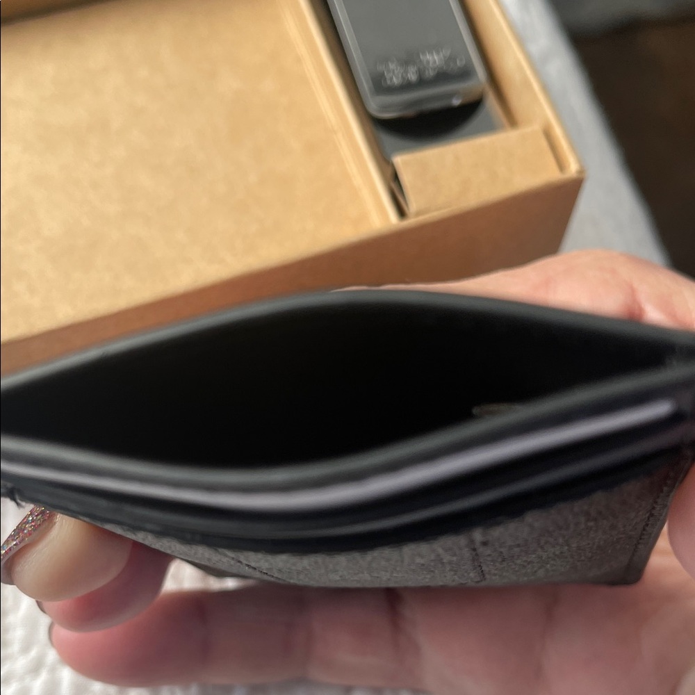 Coach Black Signature Money Clip and Card Holder Set - Picture 2 of 6